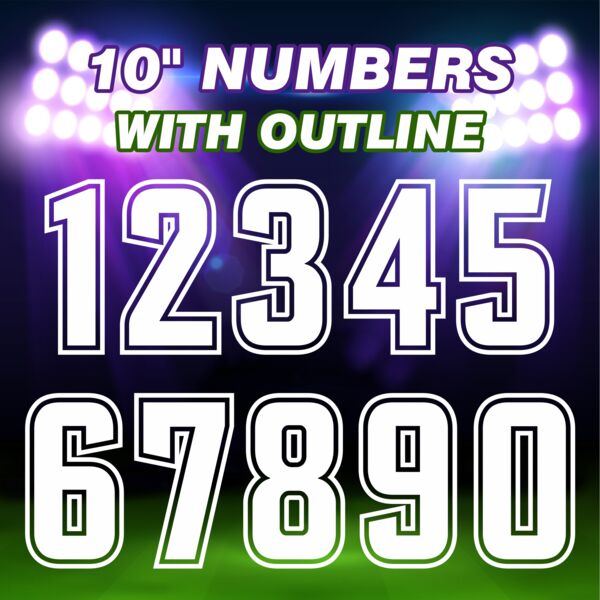 Sports Numbers - 10 inch -  OUTLINED Thumbnail